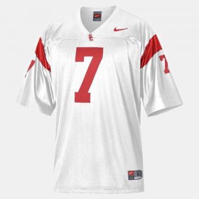 #7 Matt Barkley College Football USC Men White Jersey 169800-727