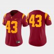 #43 Game USC College Football Women Cardinal Jersey 229288-121